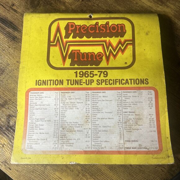 Precision Tune Guide 1965-79 Ignition Tune-up Specifications Passenger Car Truck - Picture 2 of 10